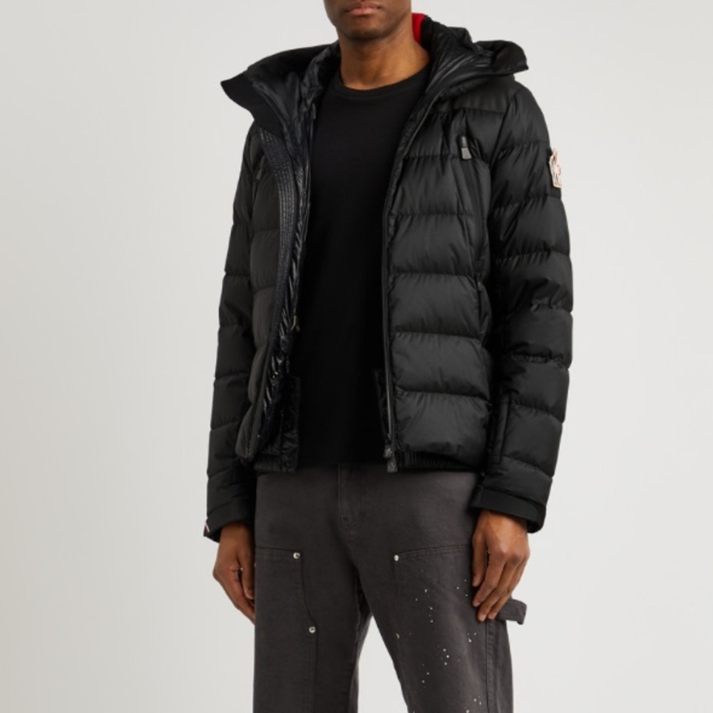 Moncler Black Hooded Puffer Jacket, Grenoble Camurac Quilted Shell Down Jacket - Picture 2 of 16